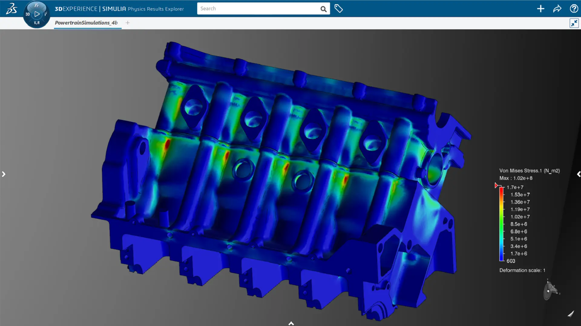 Engine Block Stress Analysis with 3DEXPERIENCE SIMULIA