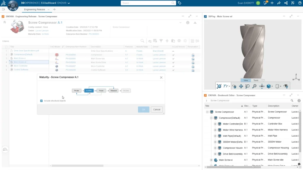 ENOVIA Engineering Release Maturity