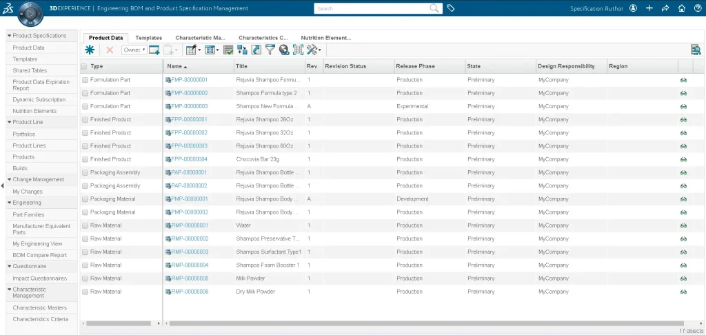 ENOVIA Product Specification Author