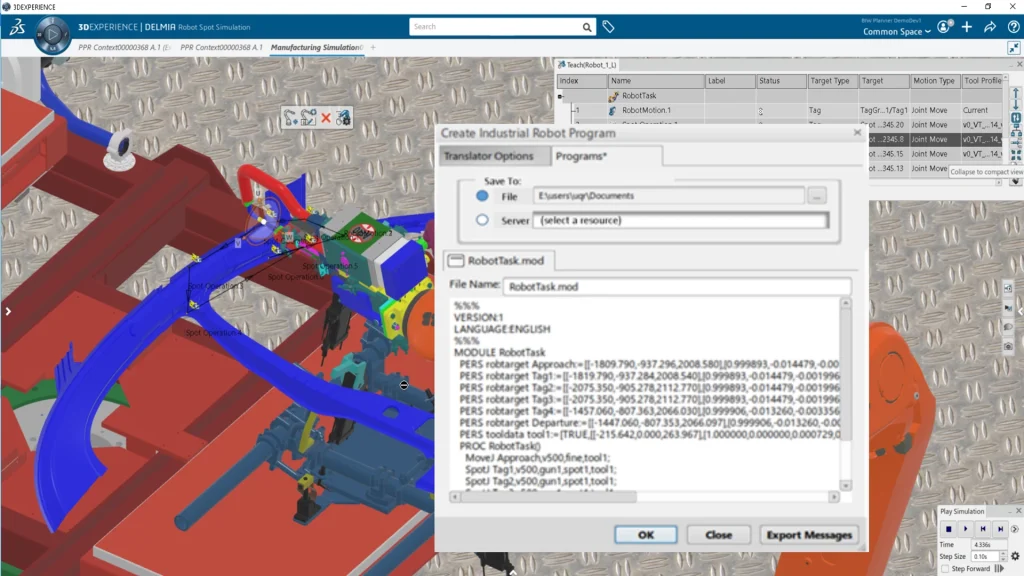 Robot spot simulation app