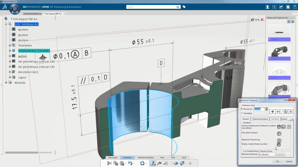 3DEXPERIENCE CATIA 3D Tolerancing & Annotation