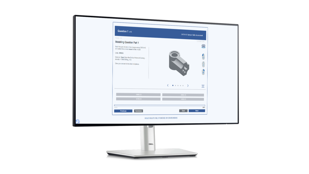 catia skills assessment dashboard monitor